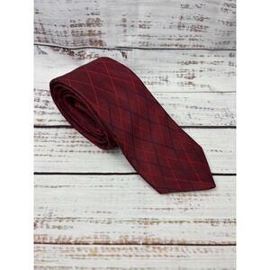 HSM HART SCHAFFNER MARX‎ Men's Red Blue Striped 100% Silk Tie USA Made